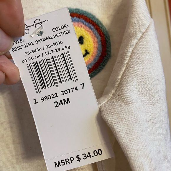 🍁SALE $12 Jessica Simpson  Appliquéd Smiley Face Jogger Set NWT 24 months - Picture 3 of 9